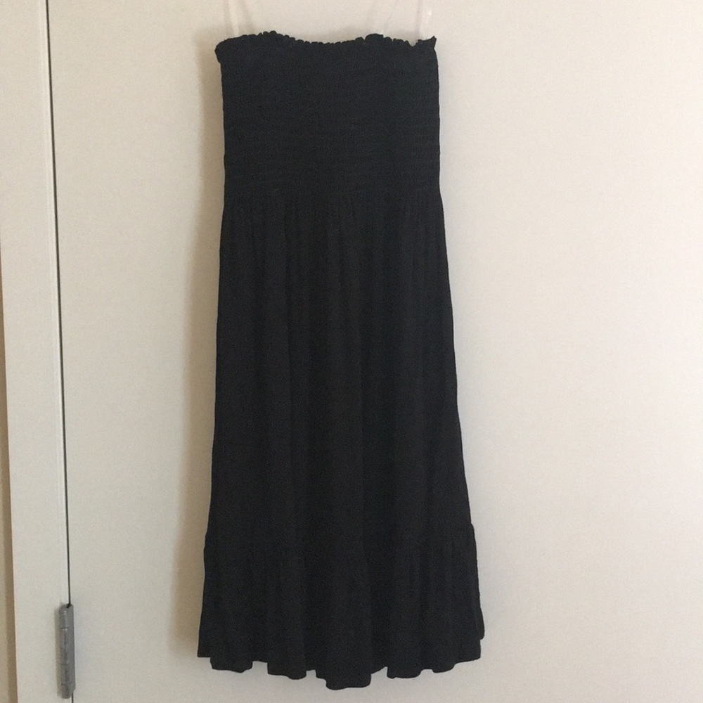 Strapless black dress